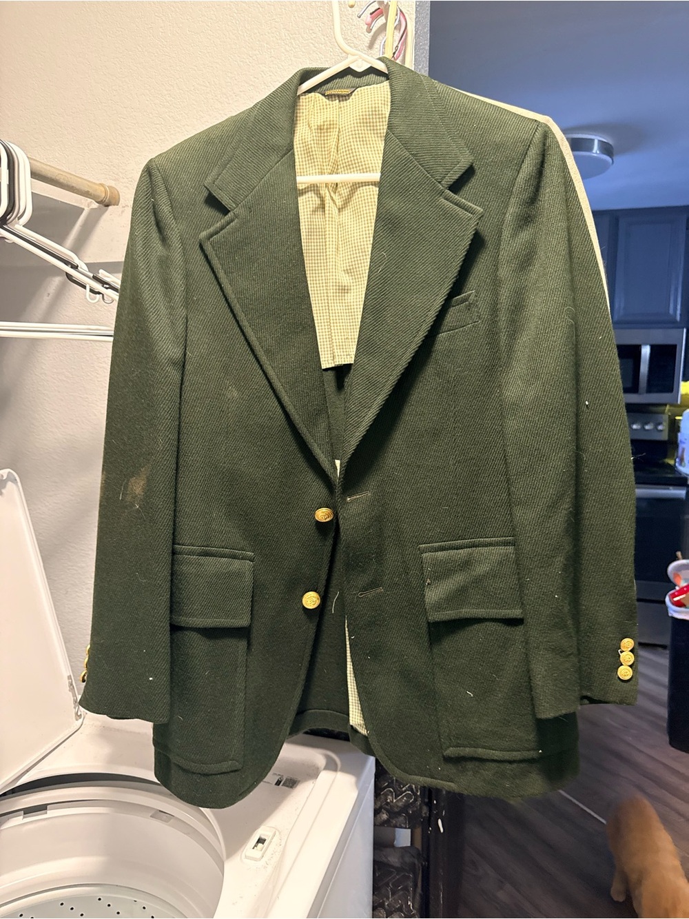 Neiman Marcus Dark Green Blazer with Gold Buttons